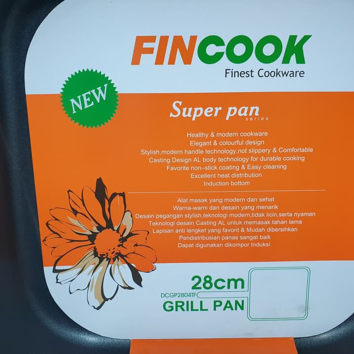 FINCOOK super grill pan 28cm DCGP2804TF wajan anti lengket induksi