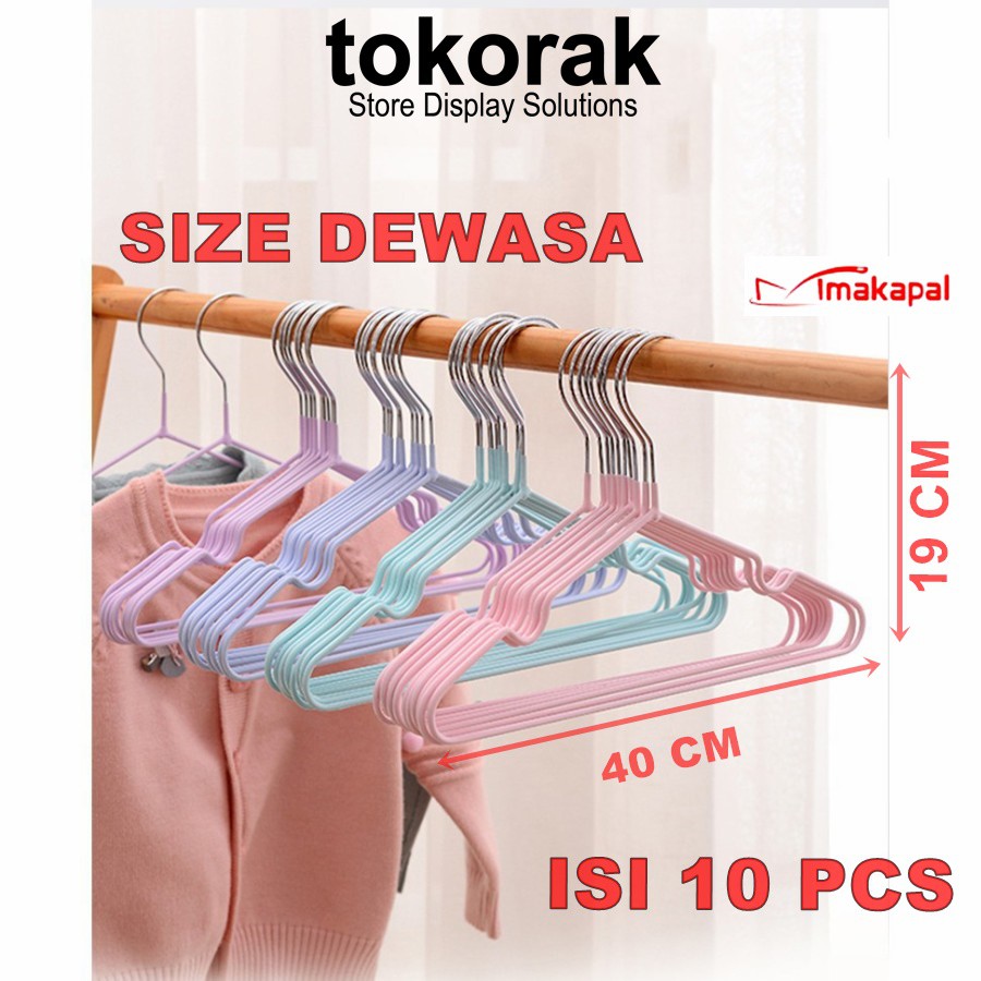 HANGER BAJU KAWAT TEBAL ANTI SLIP GANTUNGAN STAINLESS DEWASA MAKAPAL