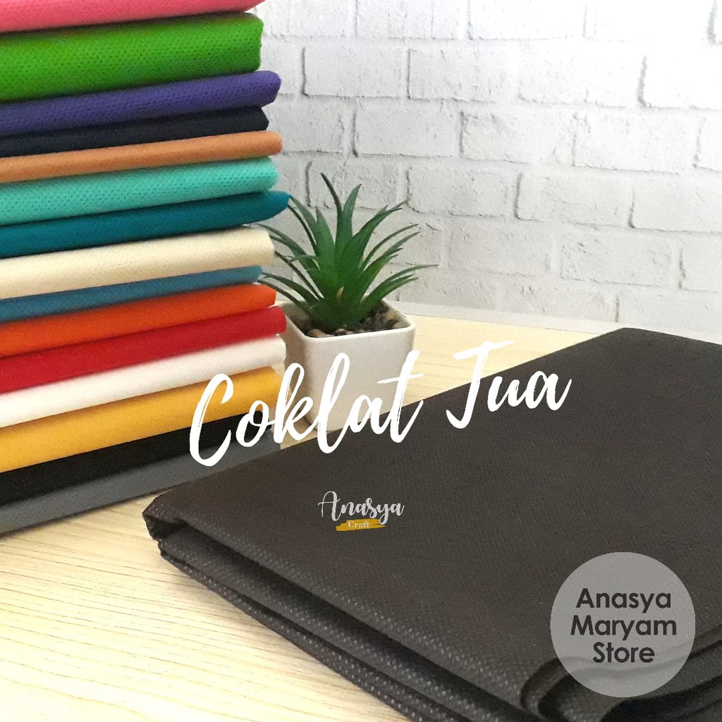 KAIN SPUNBOND BUKET MURAH PER 1 METER TEBAL-Coklat Tua