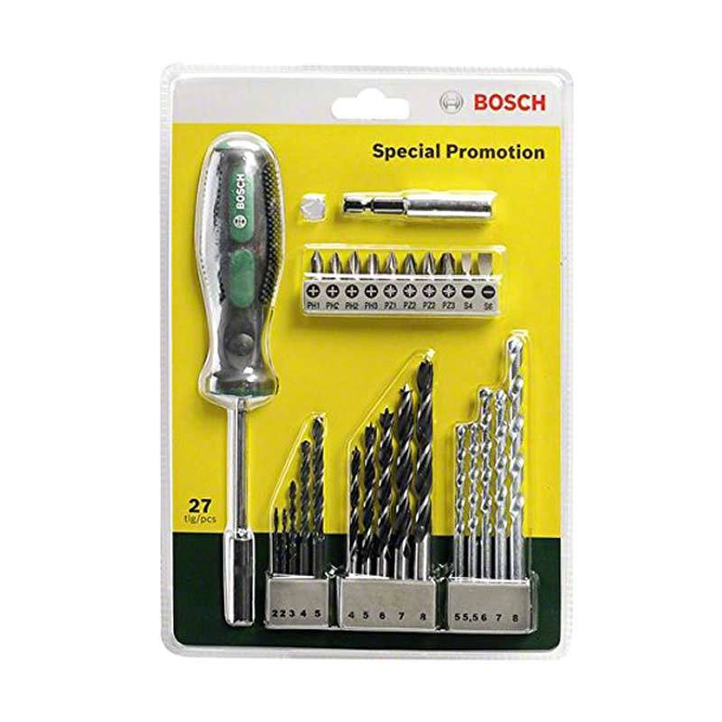 BOSCH 27 PCS X-LINE MATA BOR SET BESI KAYU BETON &amp; MATA OBENG TANGAN