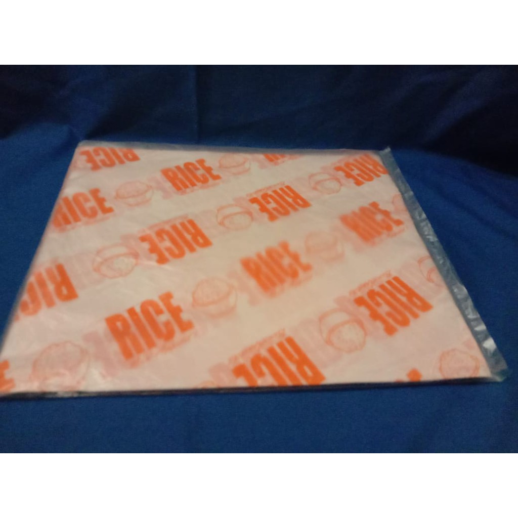 ( 100 lembar ) MURAH KERTAS KFC PRINTING &quot;RICE&quot; Anti Lengket Food Grade