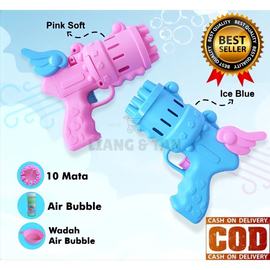 PROMO BESAR ( BISA COD )  Mainan Anak Outdoor Tembakan Bubble Gun Dream Guns SH677 Angel Gelembung Sabun Otomatis/ Permainan Seru Anak Bubble Gun Pistol Sayap Gelembung Balon Air Sabun SNI/  bubble blower machine