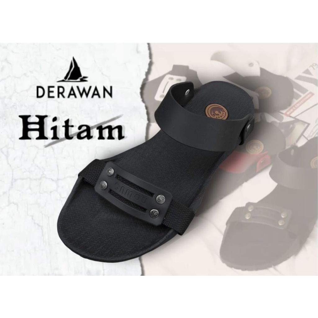 CAMOU - Sandal Pria - Sandal Camou Pria - DERAWAN Hitam