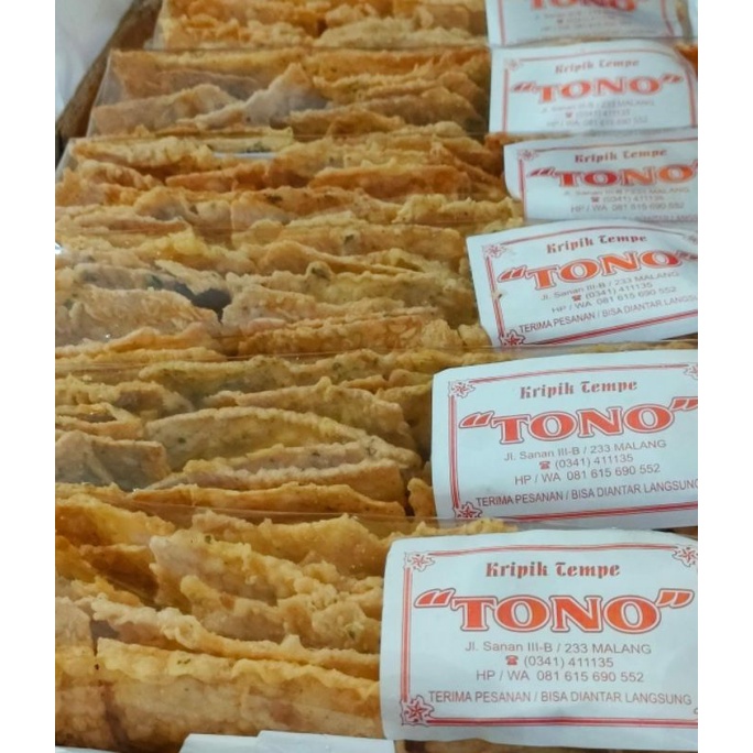 

KERIPIK TEMPE KHAS MALANG " TONO" isi 10 pack