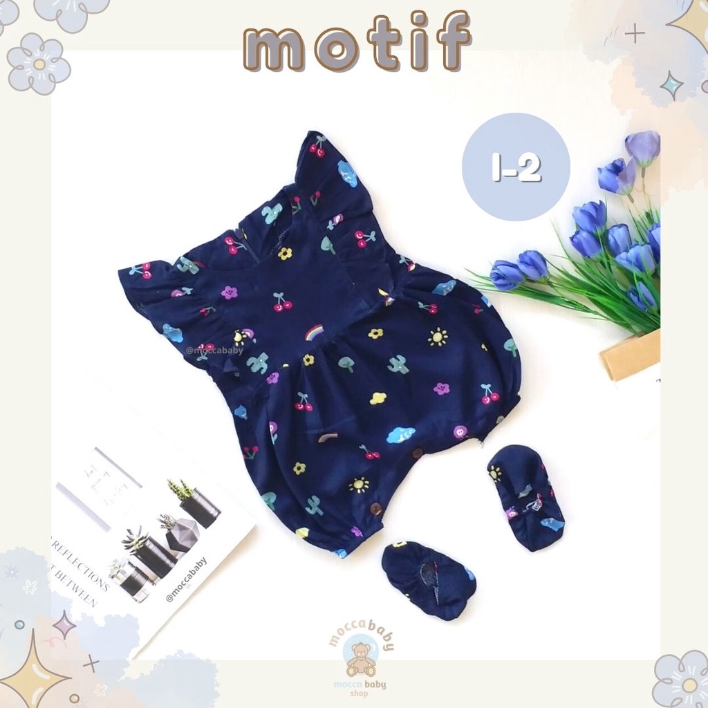 MBSS - BBB JUMPSUIT ZEELAA setelan anak perempuan jumper bayi motif bunga lucu free sarung kaki PART 1