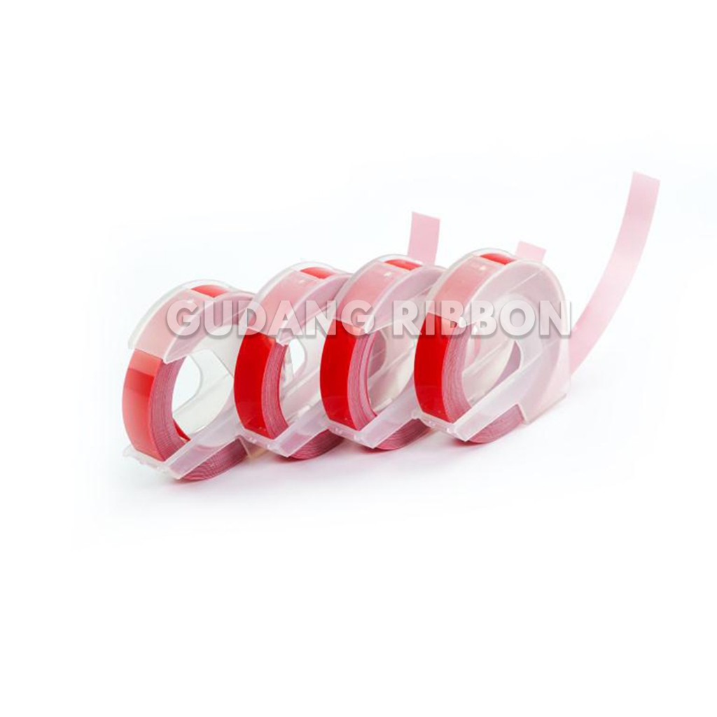 

LABEL DYMO EMBOSS RED 9mm PANJANG 3meter