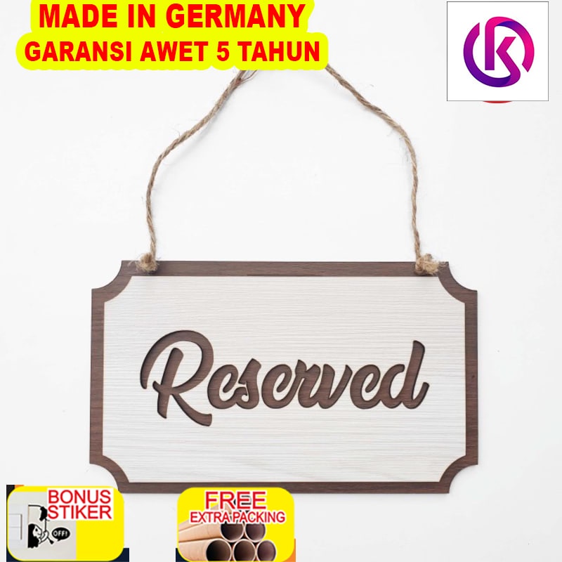

Promo Gantungan Sign Kotak - RESERVED - Sign Cafe / Resto / Kantor