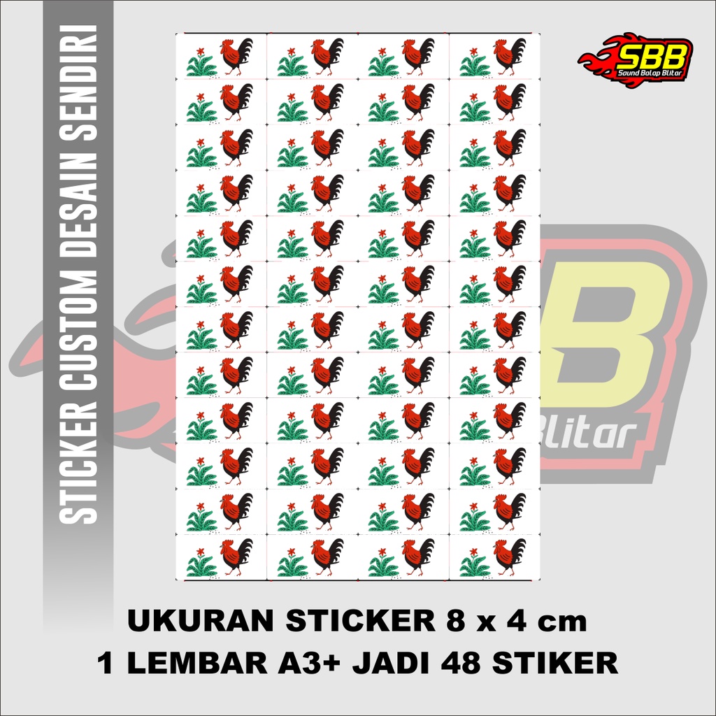 CETAK STICKER DESAIN SENDIRI - Bahan Vynil Laminasi Anti Air