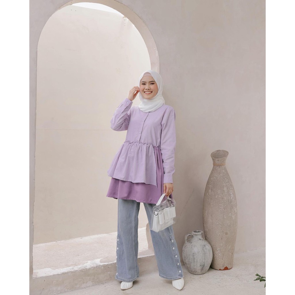 Ratu Tunik Atasan Two Colors Fashion Muslim Wanita Terlaris