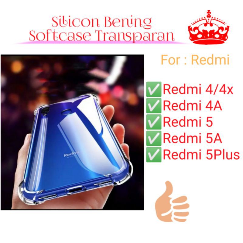 Case Redmi 4 4X 4A 5 5A 5Plus A X Plus Silicon Softcase Bening Transparan Casing Cover Silikon