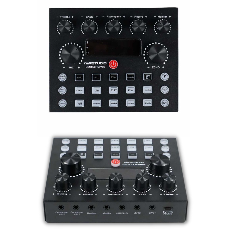 NEW V8s TaffSTUDIO Live Mixer USB External Sound Card Bluetooth Amplifier Chip DSP Spesial Efek Equalizer