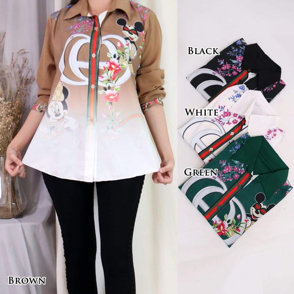 Kemeja Atasan Gucci X Mickey Import #AK15