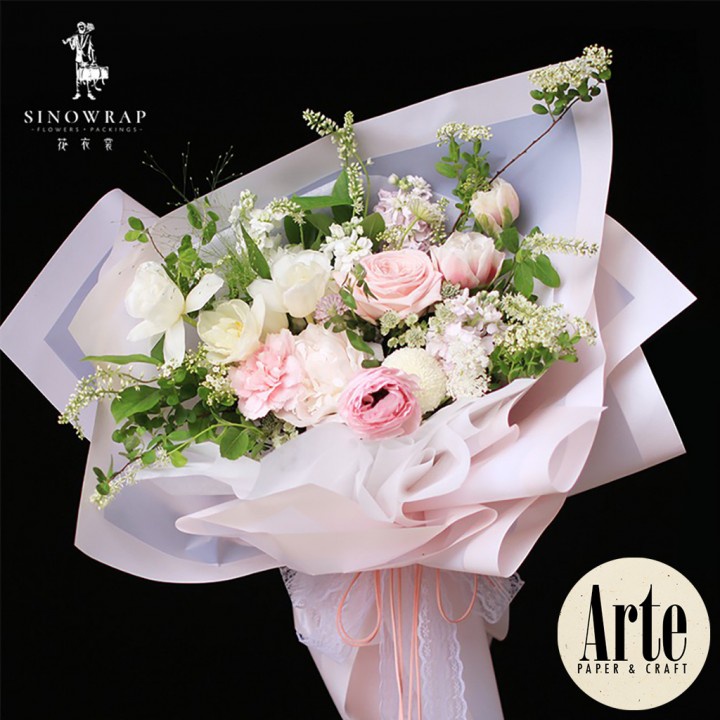 

RB 20 Lembar List Frame Bingkai Glossy Kertas Buket Korea Bunga Flower Wrapping Paper Kado Arte