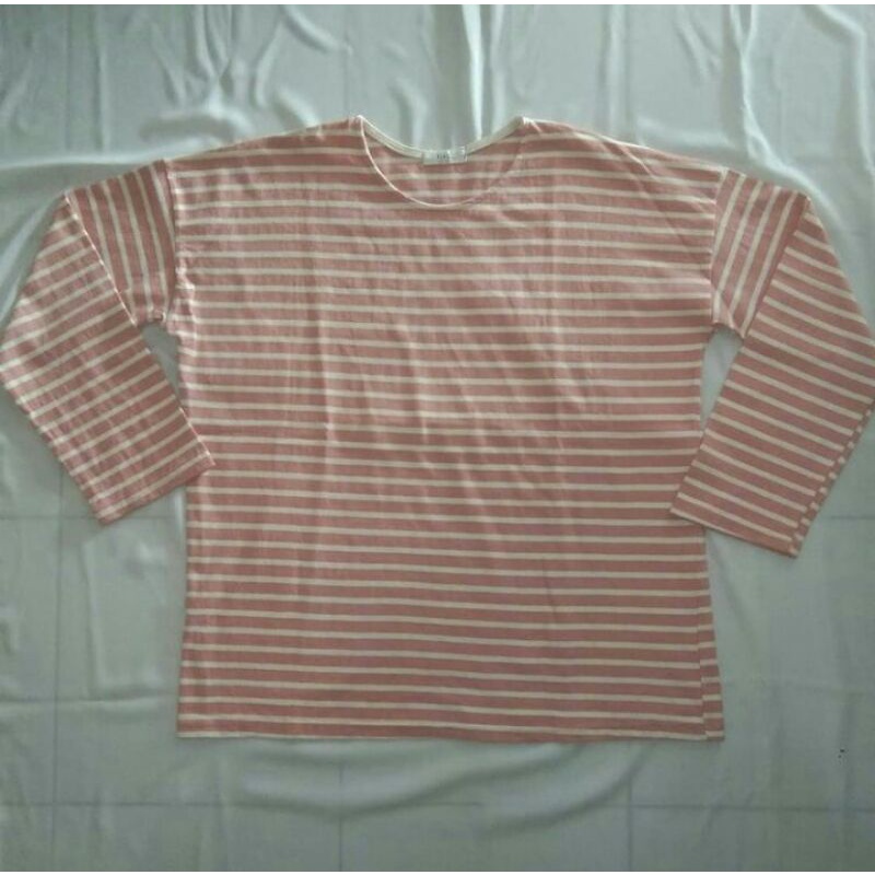 kaos stripe strip garis garis second