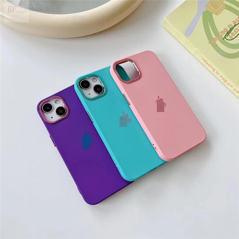 Soft Case Silikon Pelindung Lensa Warna Untuk Iphone 11 12 13 Pro Max