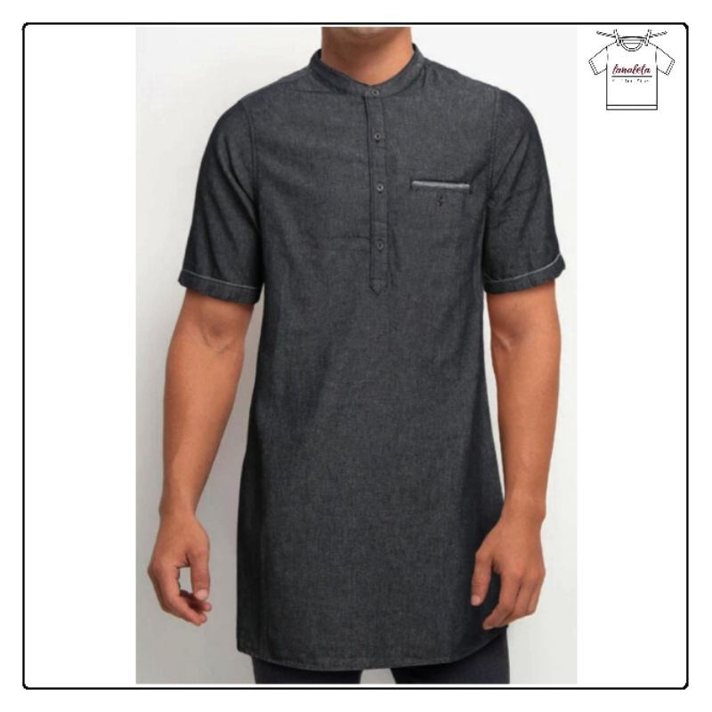 Kemeja Koko Kurta Pakistan CARDINAL Lengan Pendek Terbaru Slim Fit Original J1146