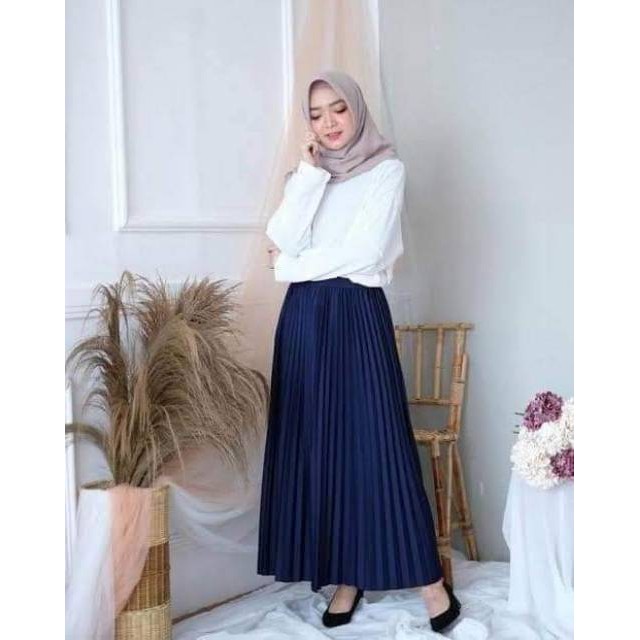 Godiva96 - ROK PLISKET MAYUNG PREMIUM MURAH | PLEATED SKIRT-MAXI SKIRT REMPEL | BAWAHAN MUSLIM RIMPEL