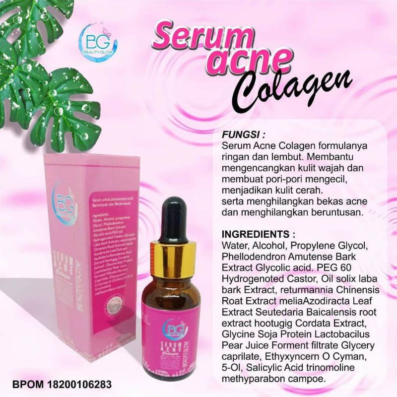 SERUM BEAUTY GLOW  LIFTING | SHINING | ACNE COLAGEN BG|SERUM PENCERAH WAJAH ANTI JERAWAT BG SKINCARE