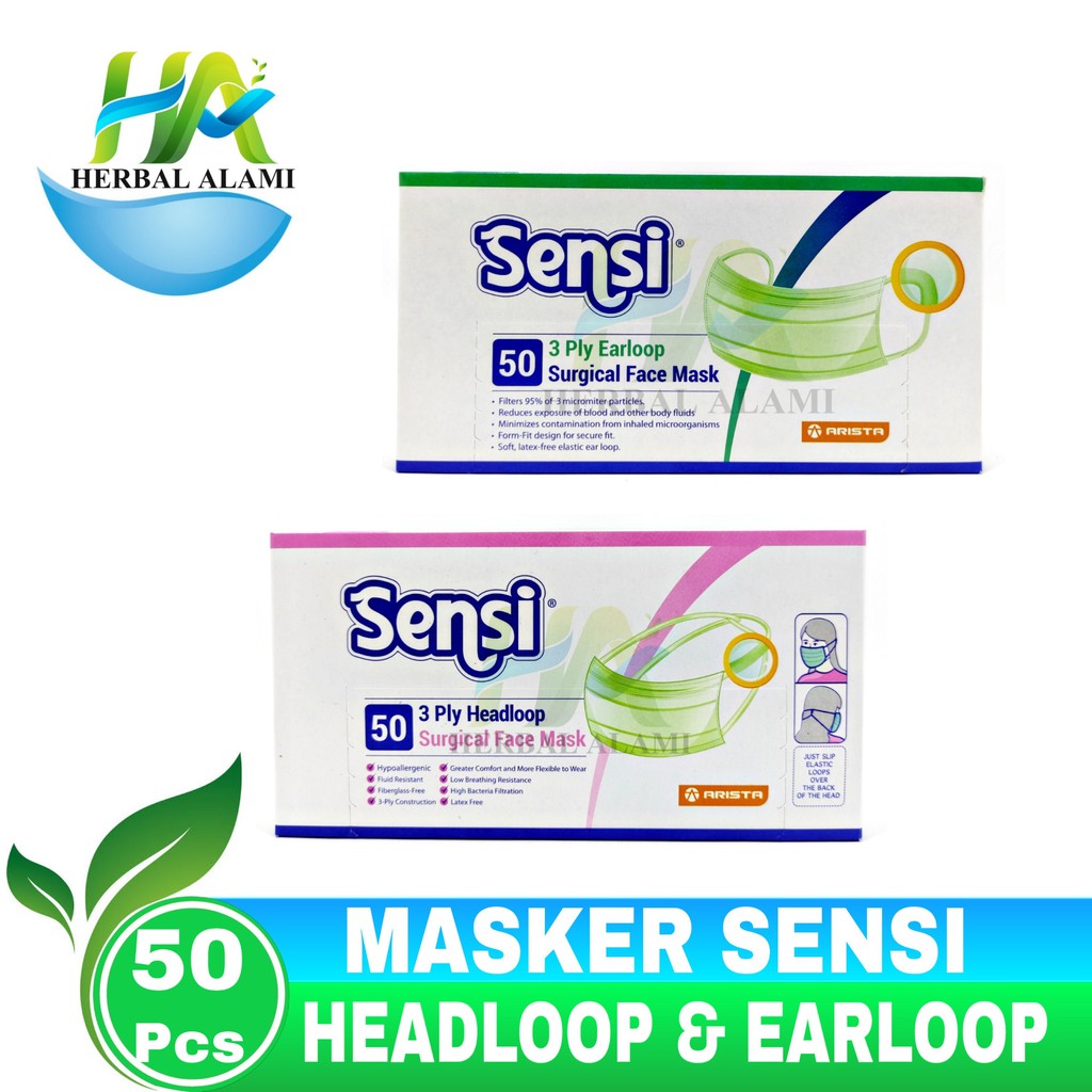 Sensi Masker Karet 3ply - Sensi Masker isi 50