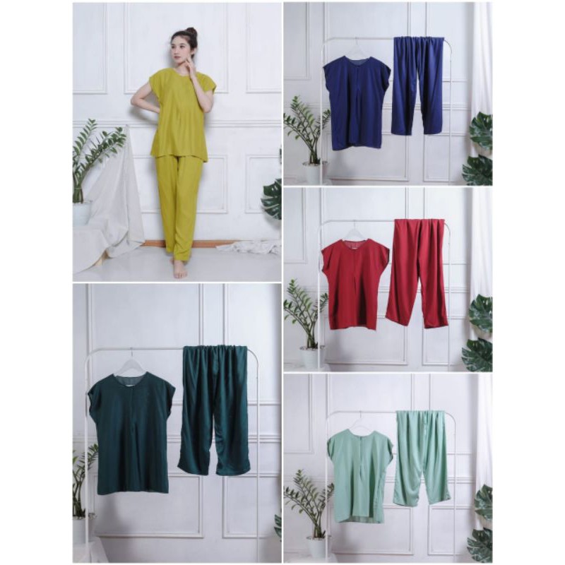 Piyama Busui Setelan Rayon Wanita Kekinian Pajamas Set Ld 120