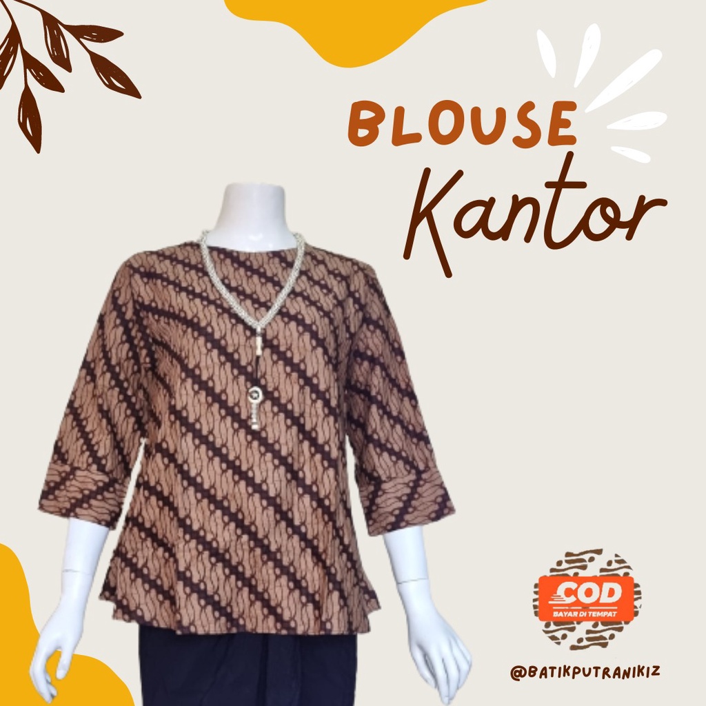 (COD) BLOUSE BATIK KERJA KANTORAN KASUAL KEKINIAN SIMPLE TERBARU