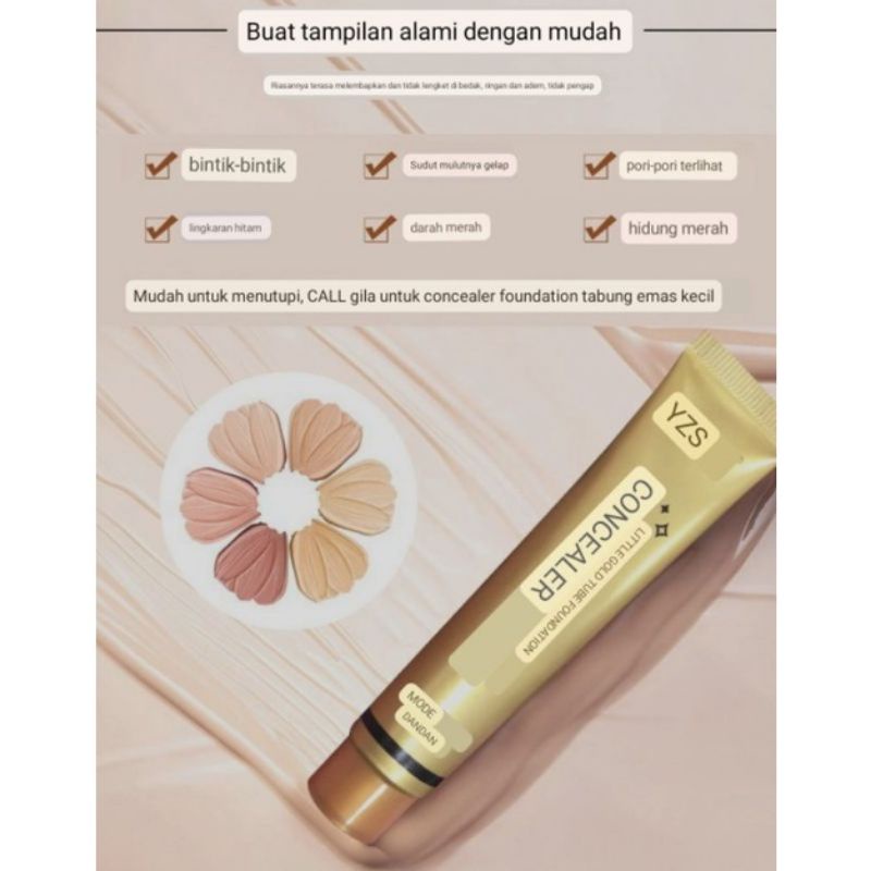 Medan Termurah GoldTube Foundation concealer YZS professional face base makeup concealer