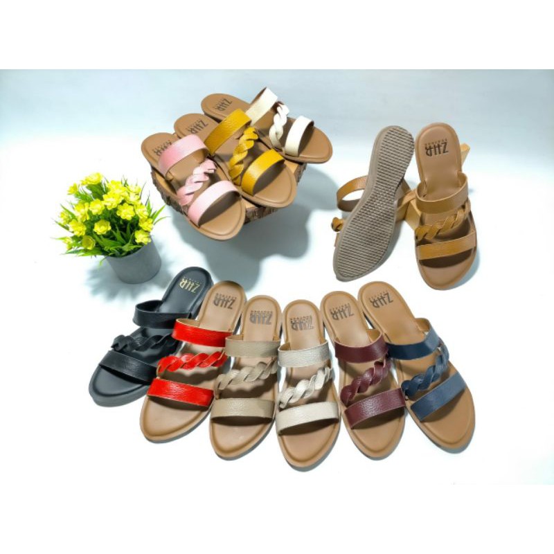 Sandal Wanita / sandal kulit / Sandal teplek kulit asli