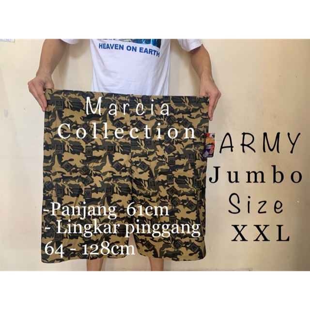 Celana pendek pria jumbo Army katun import