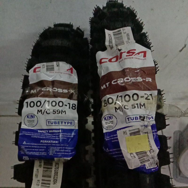 Paket Sepasang Ban Trail CORSA CROSS-X-R 100/100-18+80/100-21 Ban Set Luar Motor Tril Traill Trial D