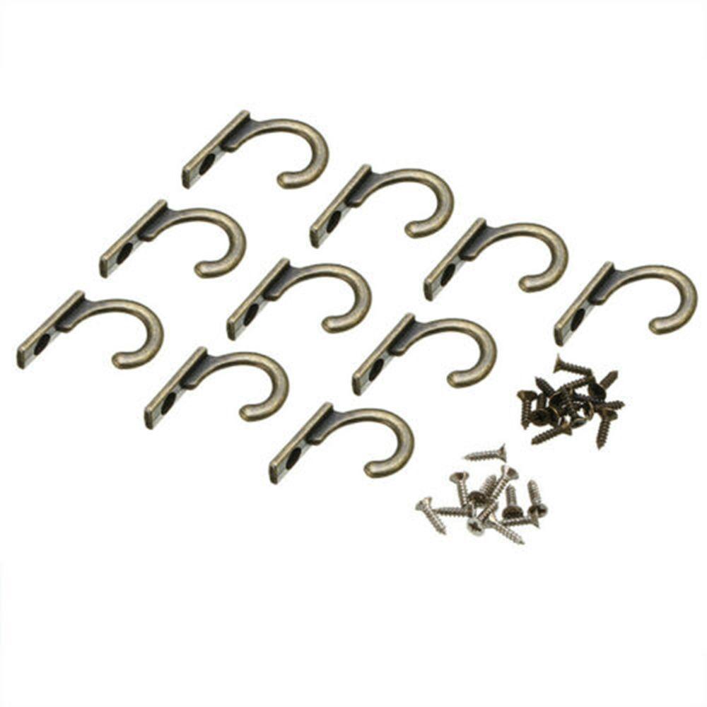 [Elegan] Kait Dinding Zinc Alloy 10 Pcs Antik Gantung Aksesori Kamar Mandi Vintage Bronze Key Holder