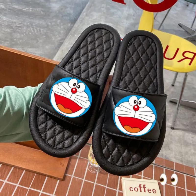 Sandal Selop Wanita Terbaru Karakter timbul Doraemon Korean Style