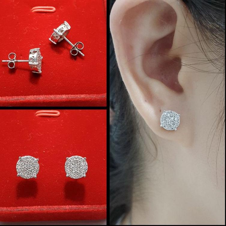 Harga Spesial.. GIWANG PERAK 925 / ANTING TUSUK PERAK 925 LAPIS EMAS PUTIH / ANTING GIWANG TUSUK STU