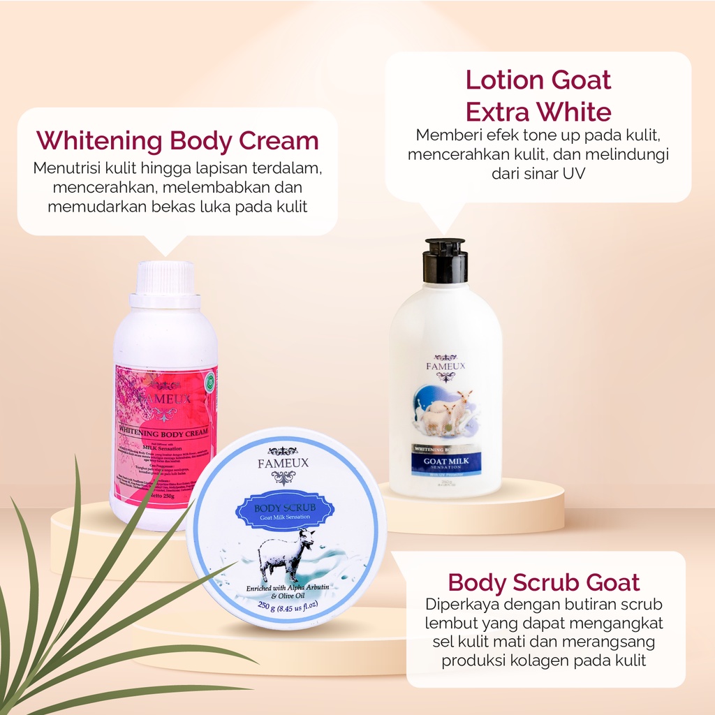 Fameus Series | Body Cream ( Bleaching ) | Body Lotion Goat Milk