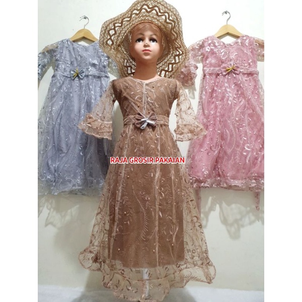 Baju Gamis Anak Rara Full Brukat Estimasi Usia 2-12 Thn Quality Premium / Baju Pesta Anak