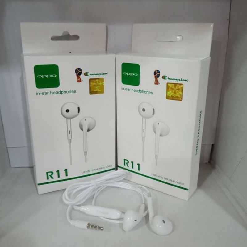 HF HEADSET/EARPHONE OPPO R11 ORIGINAL 100% CHAMPION SUPER BASS