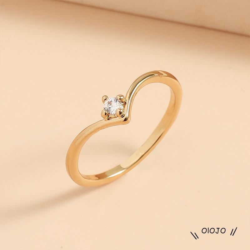 【COD】Cincin Bentuk V Bahan Zirkon Untuk Wanita