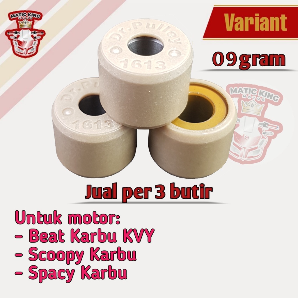 Roller racing Beat Scoopy Spacy 110 Karburator Dr pulley tipe 1613 per 3 butir