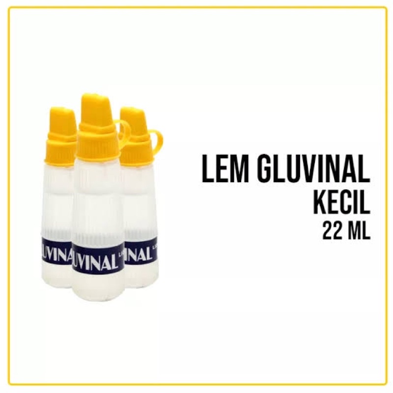 

Lem Cair Bening Gluvinal Kecil 22ml/ Lem Kertas / Bahan pembuat slime