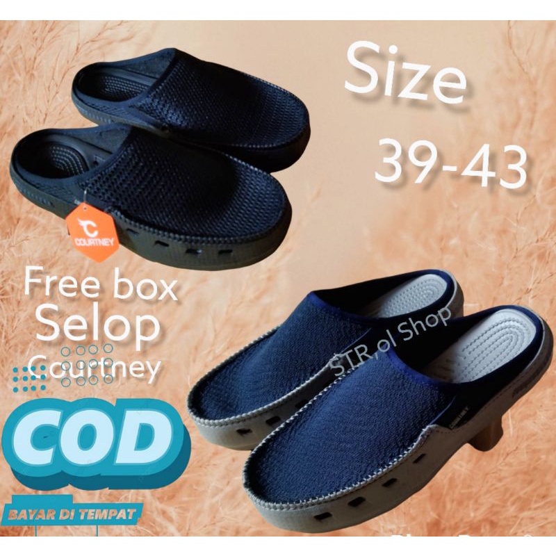 SEPATU SELOP COURTNEY BRENDY SANTAI PRIA TERLARIS, SEPATU SELOP SLIP ON, SELOP PRIA TERBARU