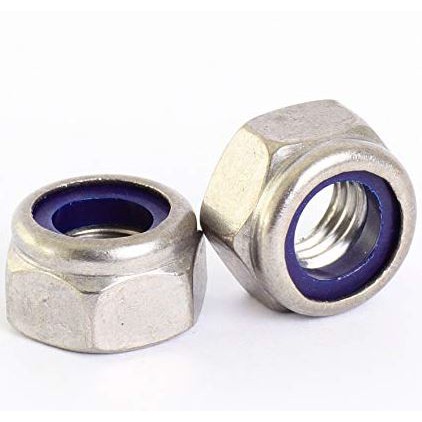 Mur Nilon M2 M2.5 M3 M4 M5 M6 M8 M10 Stainless steel A2 DIN985 Lock Nut Locknut Nylon Stenlis 2mm 2.