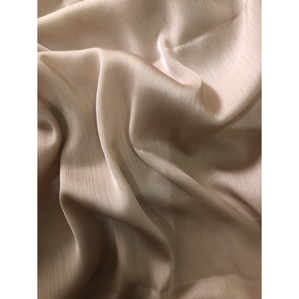 Premium Silk Shawl Laser cut Eyelash/Rayya Silk / Pashmina Satin Premium / Textured Silk/ Malay Shawl/ Crinkle Silk Catalog Part 1-Pastel Nude