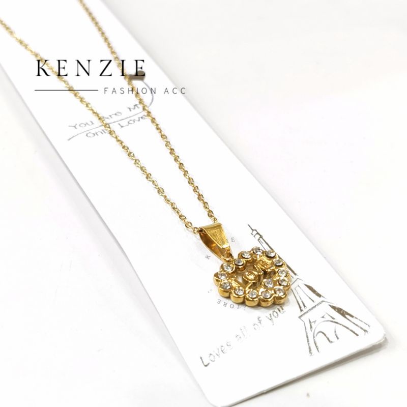 Kalung Fashion Chain x Necklace Gold Kalung Titanium Dengan Liontin
