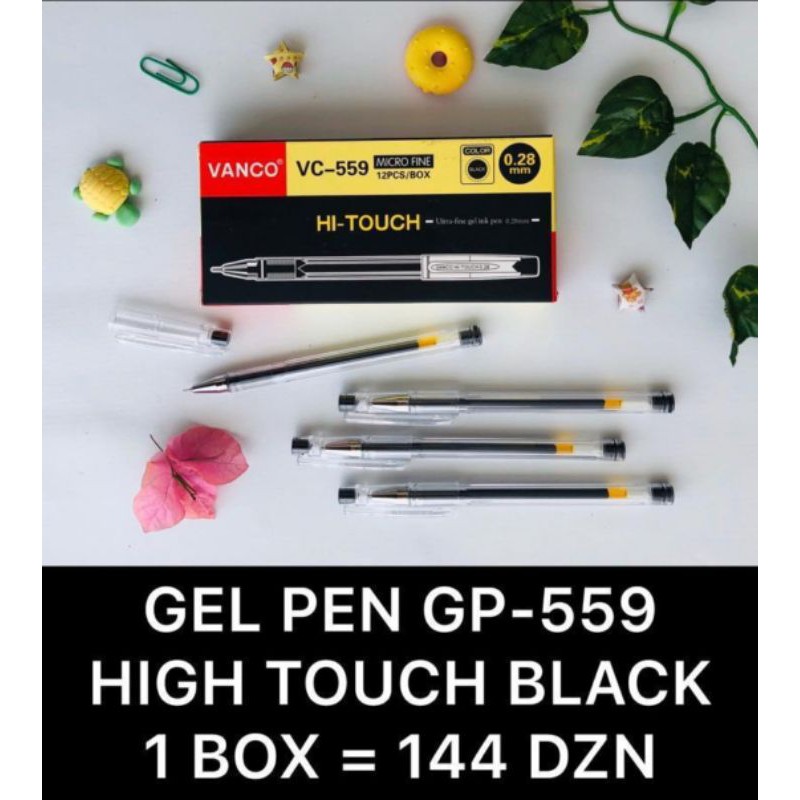 

ballpoint pulpen bolpen hitech lusinan vanco biru atau hitam 0.28 hi touch
