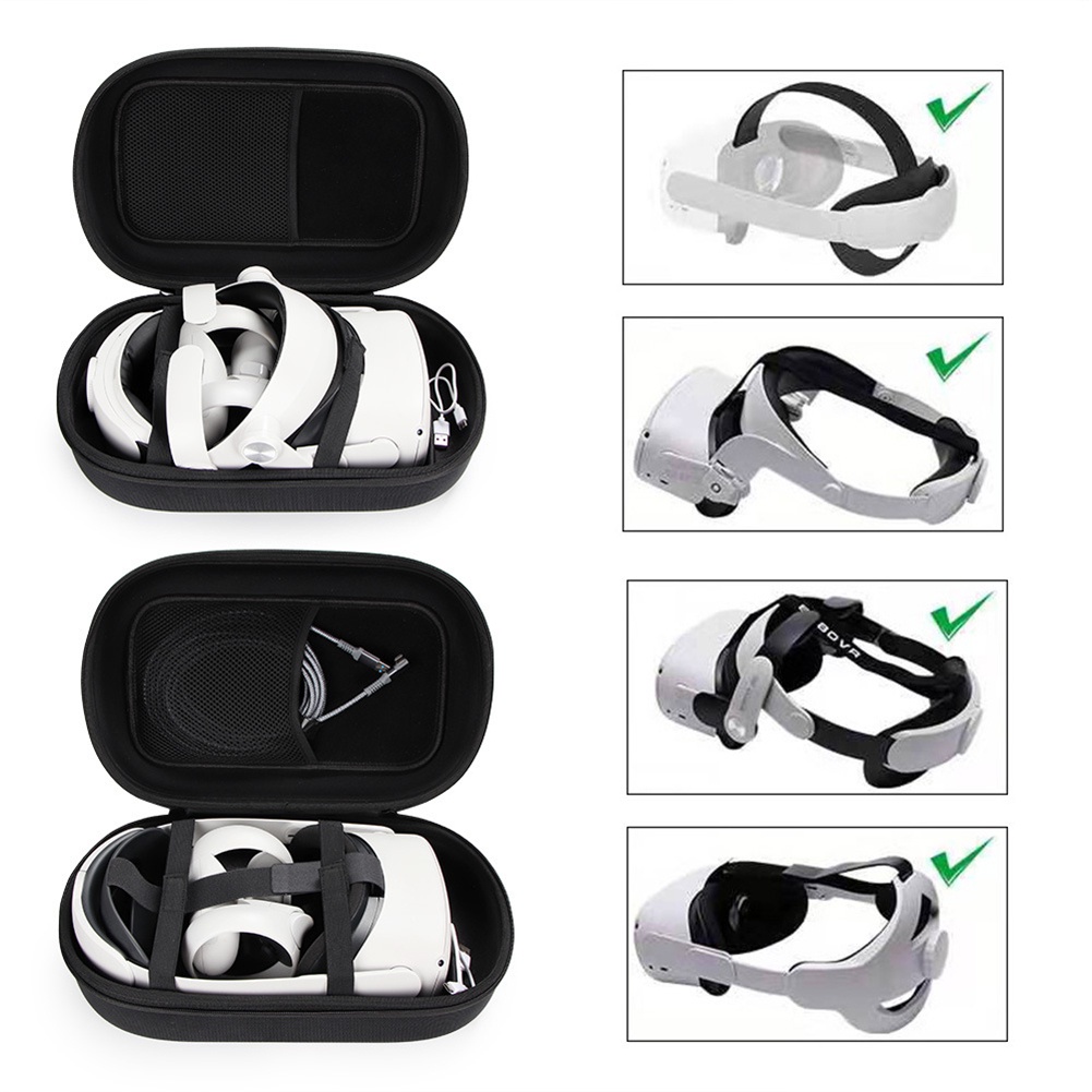 Tas Penyimpanan Kacamata VR Oculus Quest 2 Portable Bahan EVA Untuk Travel