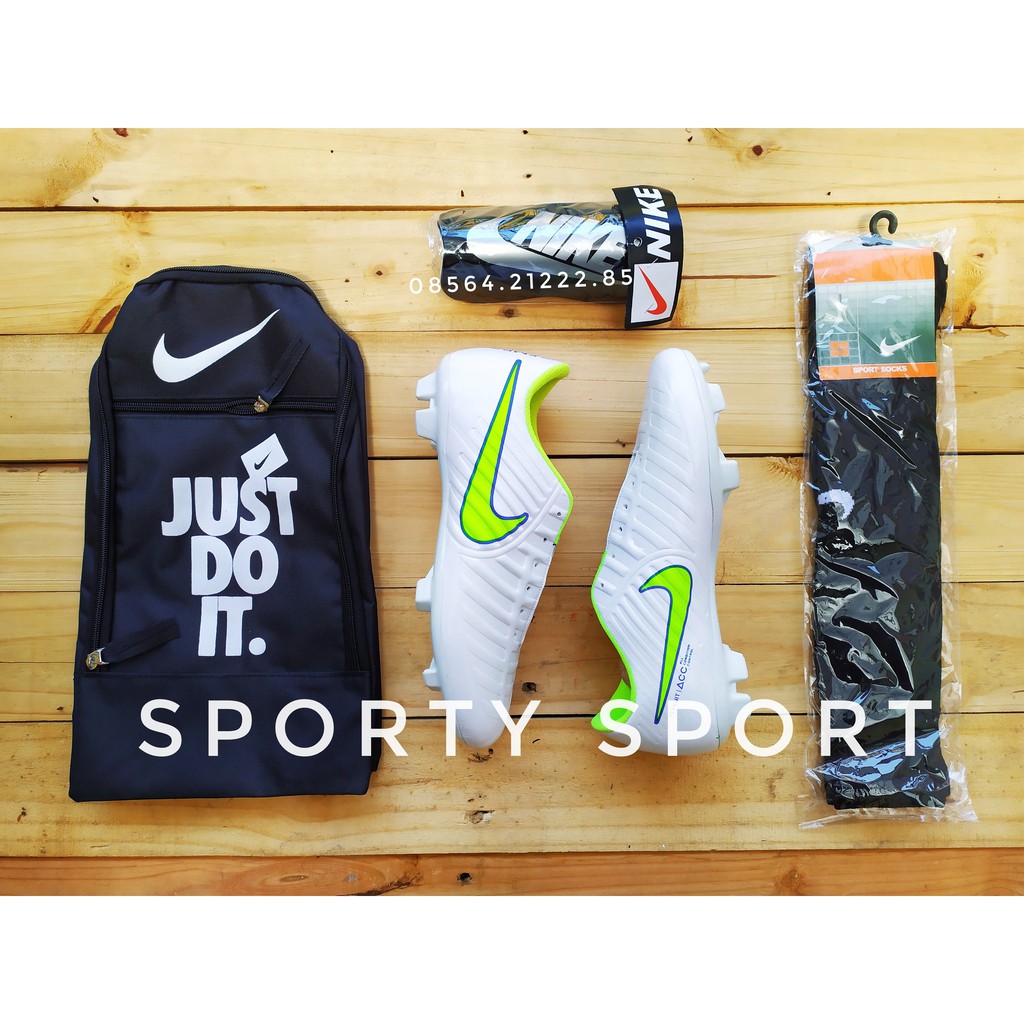 SEPATU BOLA Nike PAKET KOMPLIT Tiempo Mercurial X Hypervenom Harga Promo Size 38 39 40 41 42 43-BOLA TIEMPO PUTIH