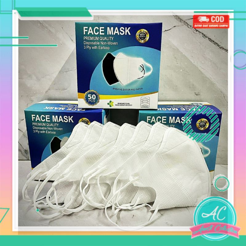 Mix masker duckbill hitam putih campur facemask kualitas import garis