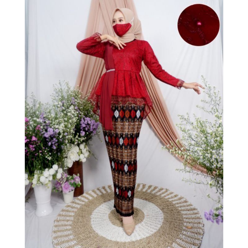 AURORA SELENDANG - SETELAN KEBAYA MODERN - BLOUSE AMALIA KEBAYA WISUDAH/ KEBAYA PESTA / KEBAYA WISUD