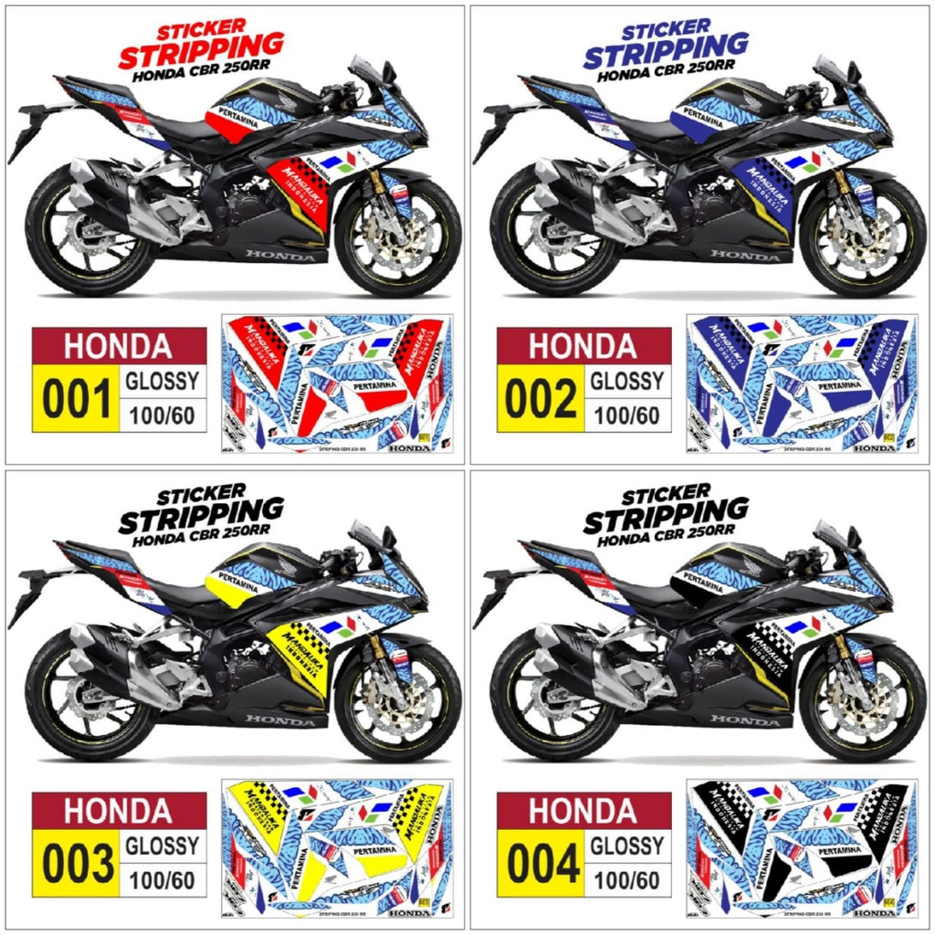 Sticker Striping Honda CBR 250RR Variasi Mandalika AR-01 GLOSSY Semua Ready Bisa COD