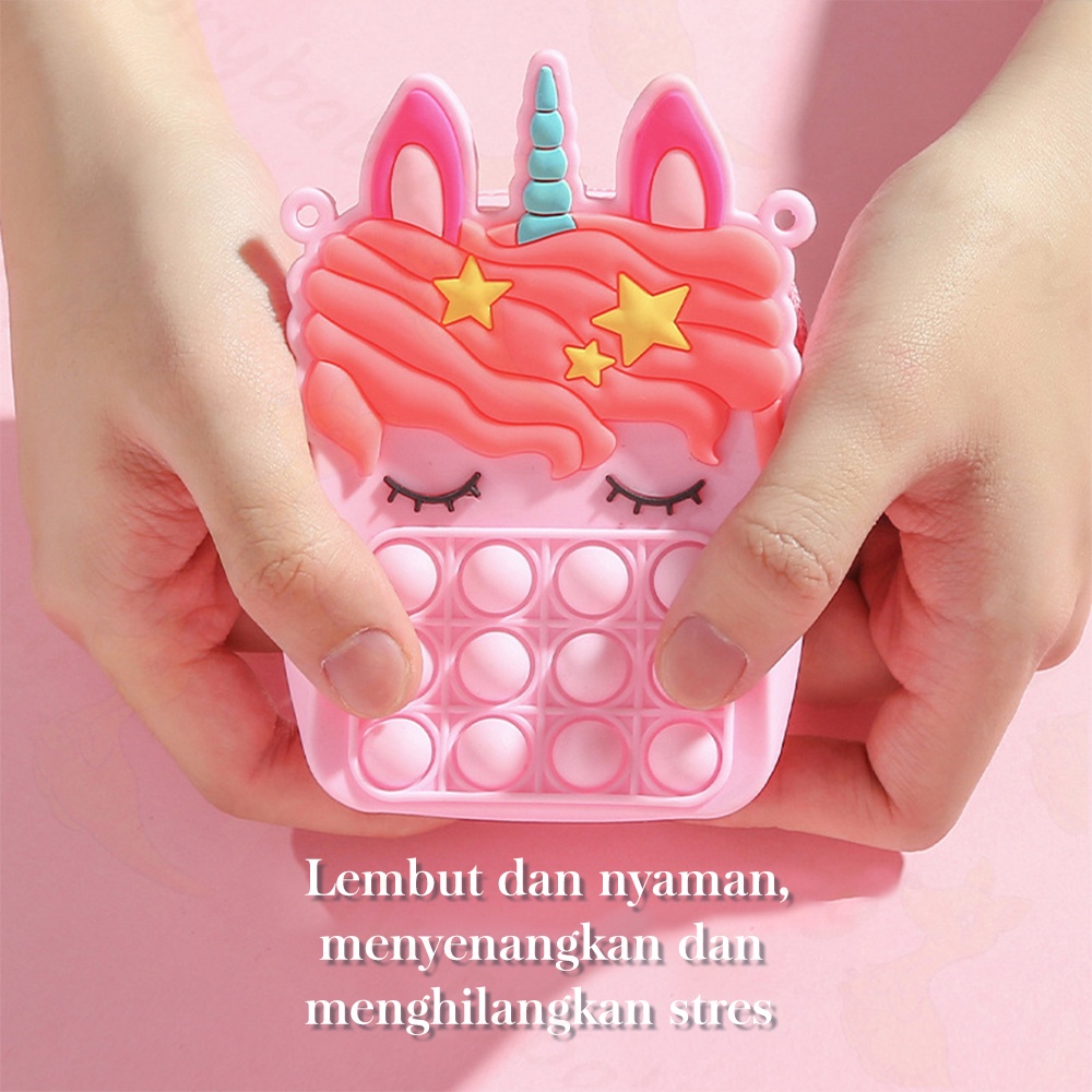 Ivorybaby Tas anak pop it jelly Tas pop it Selempang bag Dompet anak Karakter Pop it lucu