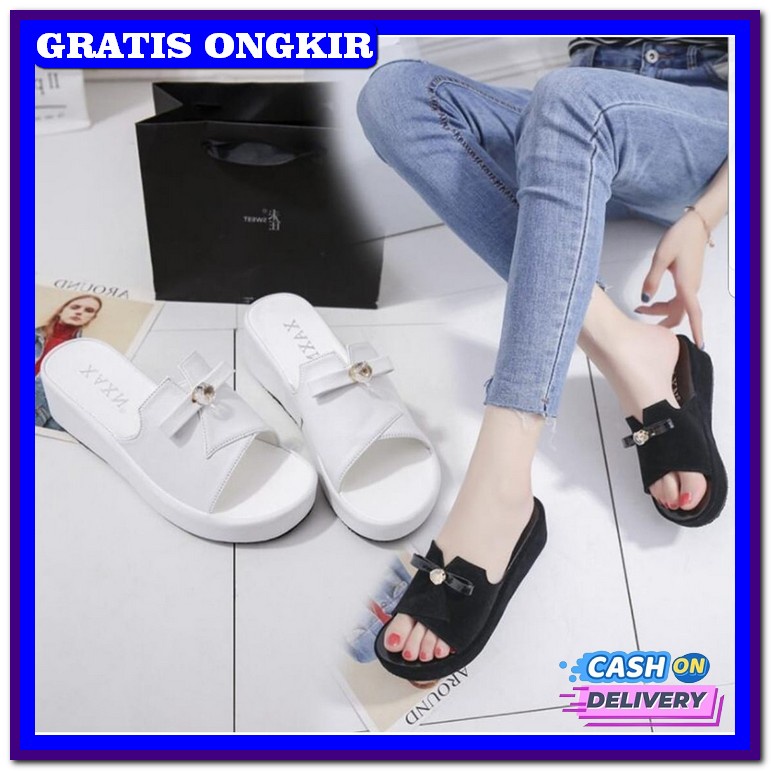 Wanita Wedges Casual Elegan Wejes Wedjes Weges Wejdes Jelly Sanda Ul766 Sandal Japit Wg48 - Abbushoe